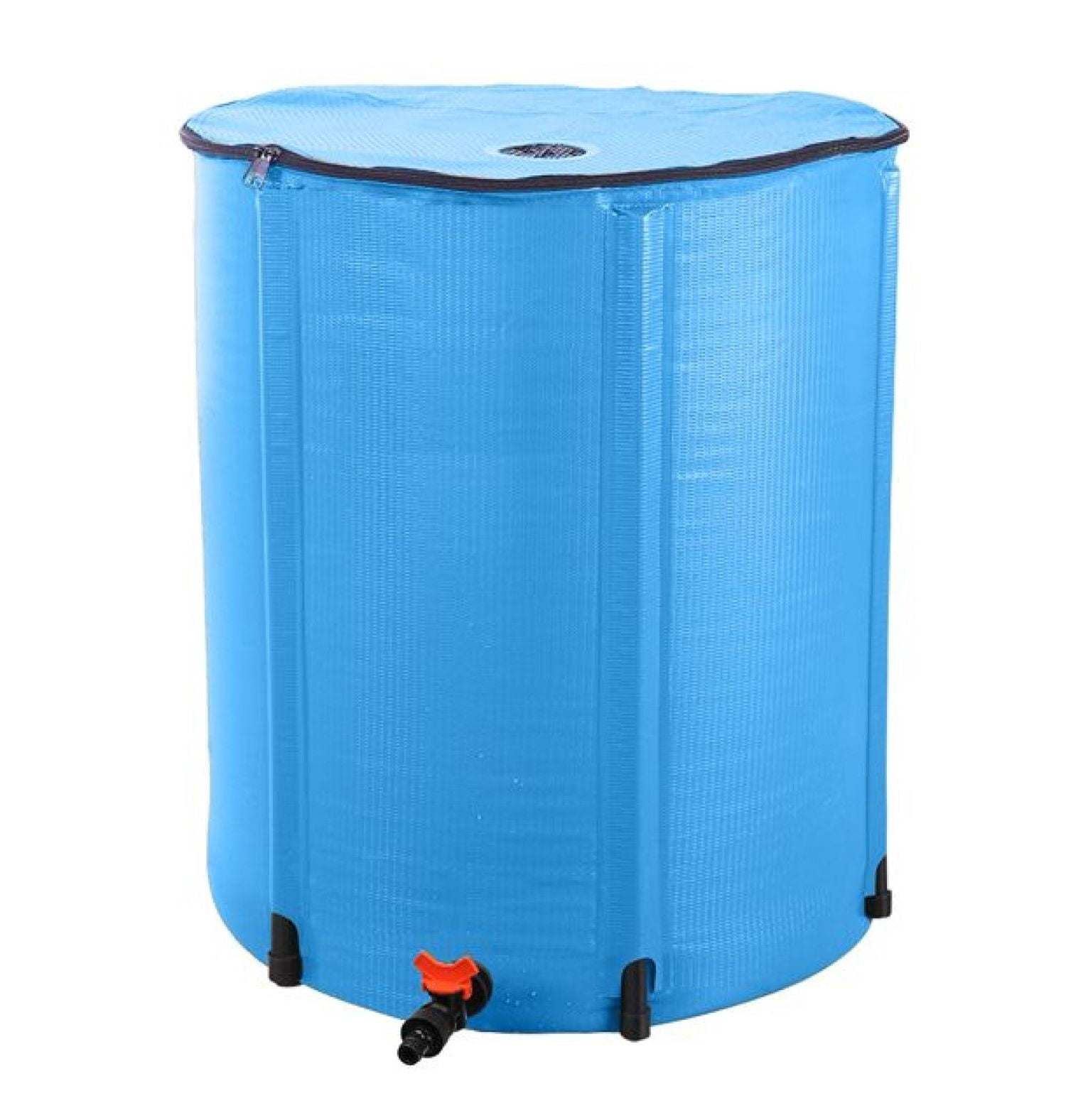 50 Gallon Rain Barrel Folding Water Collector - Blue - Portable Collapsible Rainwater Tank for Garden, Plants, Window Cleaning