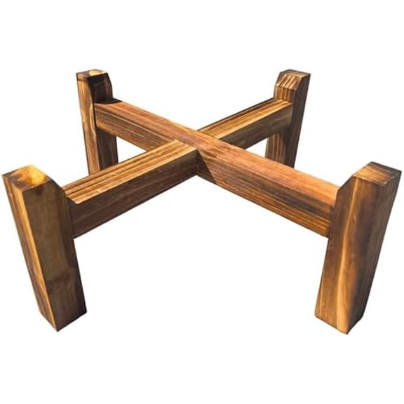 50 Gallon Rain Barrel Stand, Rain Water Collection Barrel Stand, Carbonized Raw Wood Stand for Rain Barrel$$Garden & Patio