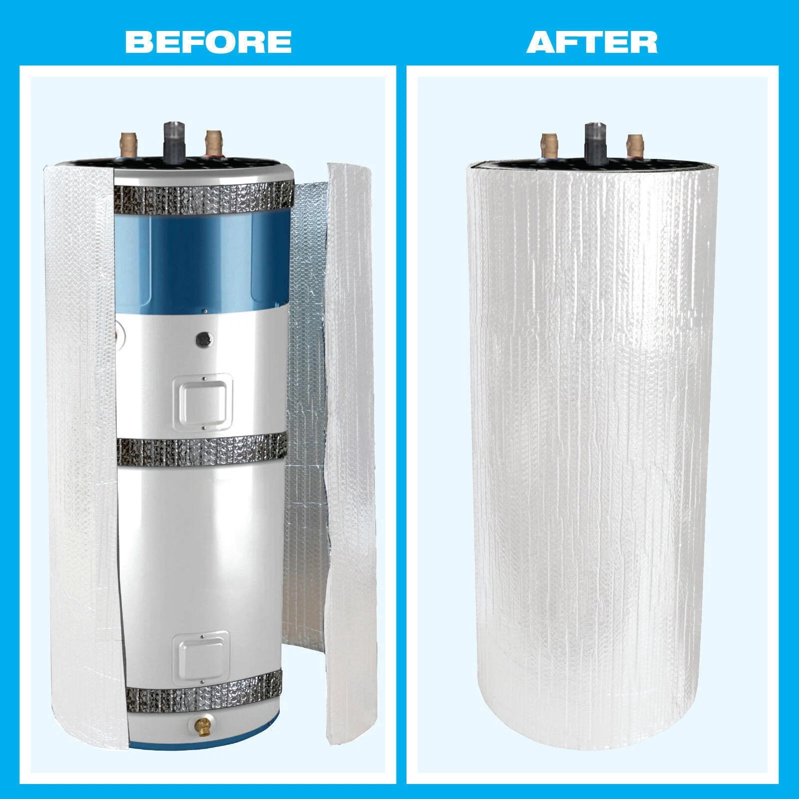 50 Gallon Tank NASATEK Reflective Poly-Air Water Heater Jacket Insulation Kit