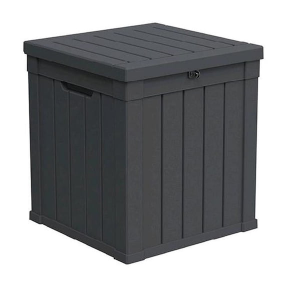 50-Gallon Weatherproof Outdoor Storage Box - Black Resin