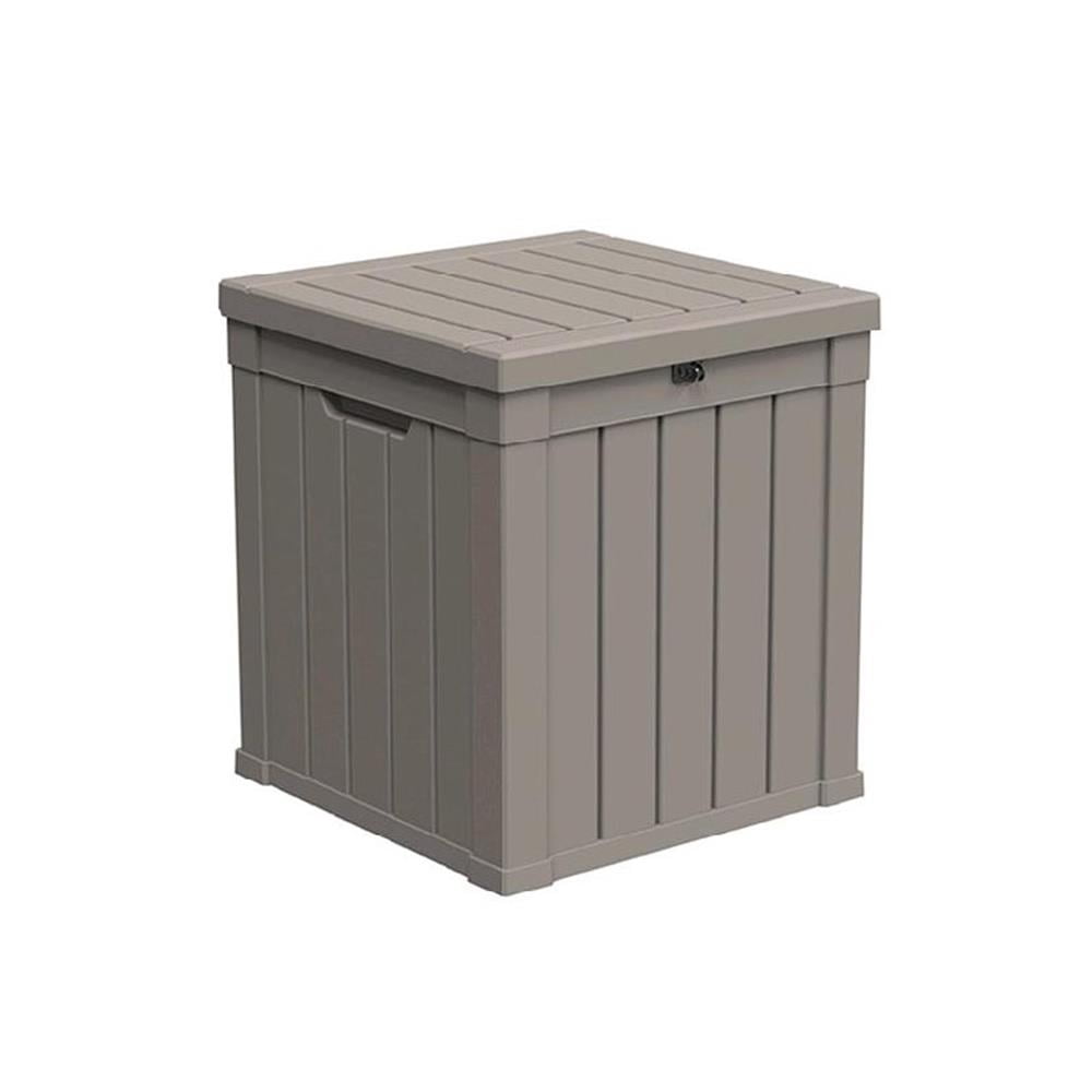 50-Gallon Weatherproof Outdoor Storage Box - light coffee Resin ...