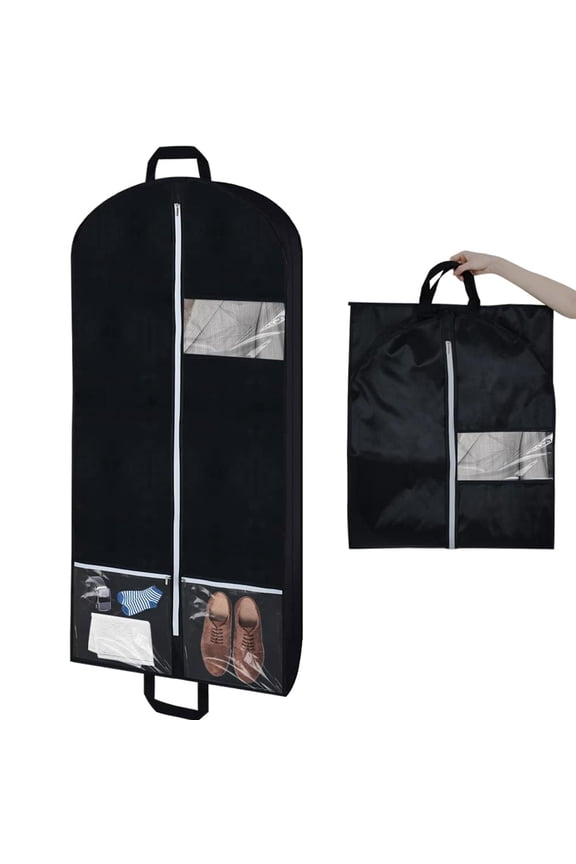 50" Garment Bag with Extra Large Pockets for Travel, Gusseted Suit Cover Mens Womens Foldable Hanging Bags for Clothes Shirts Dresses Coats