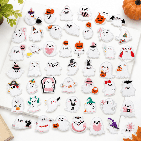 50 Ghost Iron On Patches For Clothes
