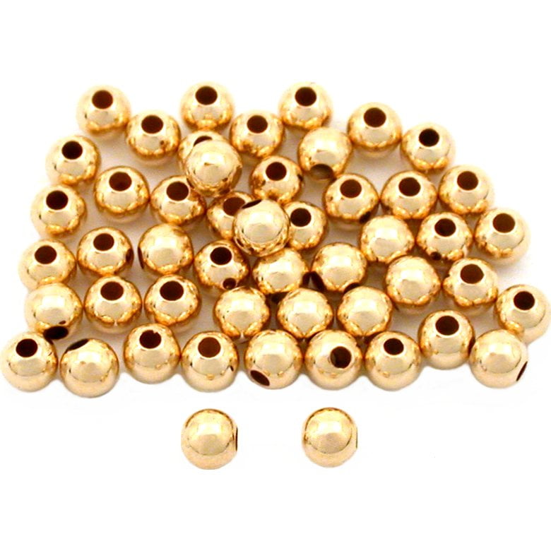 50 Gold Filled Round Seamless Ball Beads Jewelry 3mm