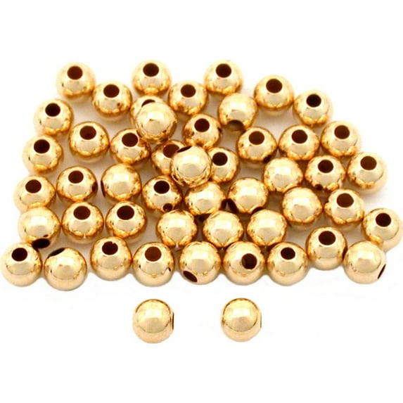 50 Gold Filled Round Seamless Ball Beads Jewelry 3mm