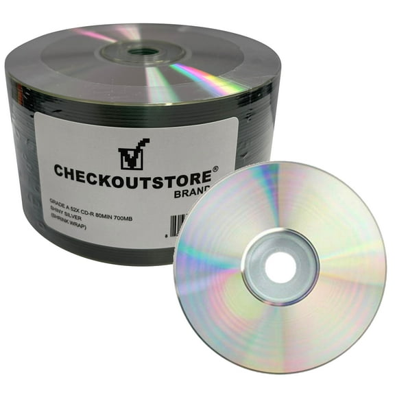 CheckOutStore 50 Grade A 52x CD-R 80min 700MB Shiny Silver (Shrink Wrap)