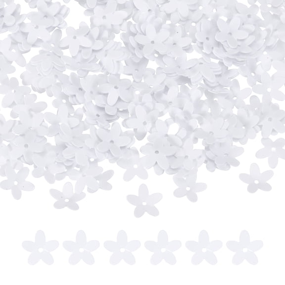 50 Gram Flower Loose Sequins, 10 mm Glitter Sequins Paillettes Bead for Clothing Accessories Embroidery Sewing DIY Art Crafts Supplies, Dark White
