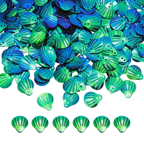 50 Gram Loose Sequins 13 MM Seashell Sequins and Spangles with 2 Holes for Earrings Clothing Accessories Embroidery Sewing DIY Art Crafts Supplies, AB Black