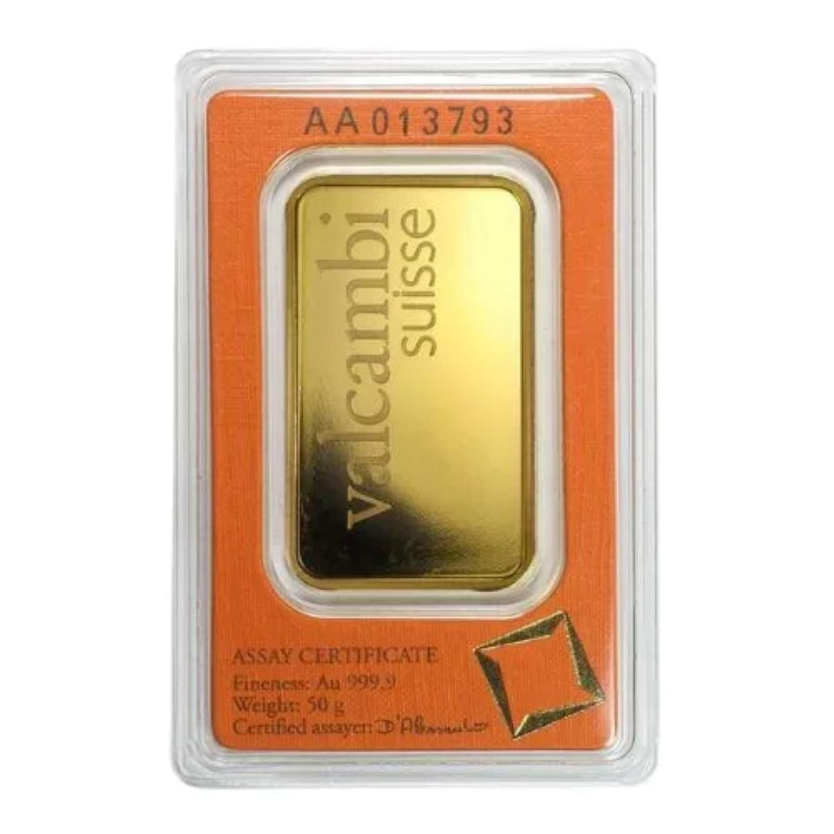 50 Gram Valcambi Gold Bar (In Assay)