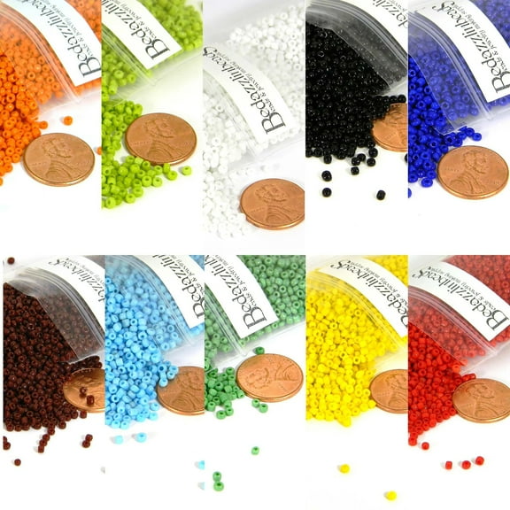 50 Grams 4,000 Opaque Colored Economical 11/0 Rocaille 1.8mm Small Round Glass #11 Seed Beads for Weaving Crafts & Jewelry Making (Red)