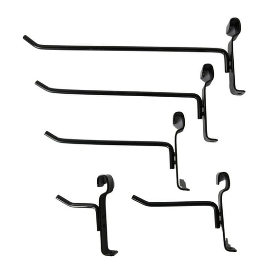 50 Gridwall Hooks - 10 Each - 2" 4" 6" 8" 10" - Gridwall Hooks Assortment - Sturdy Metal Gridwall Accessories for Wire Grid - Durable Grid Wall Hooks Set for Retail Displays and Storage Solutions