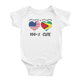 thumbnail image 1 of 50% Guyanese + 50% American = 100+% Cute Baby Bodysuit (White, 18-24 Months), 1 of 5