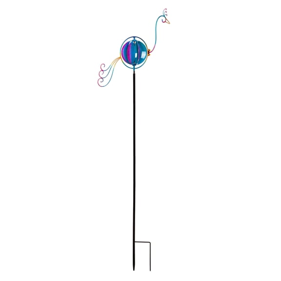 50"H Looking Forward Peacock Spinner