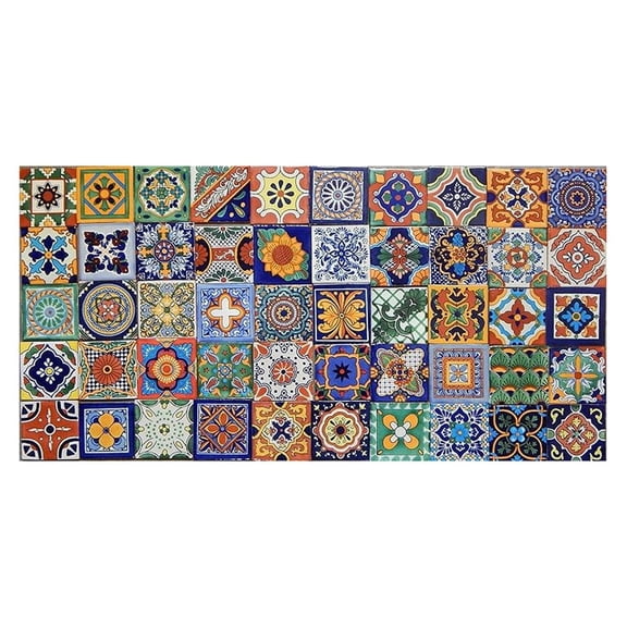 50 Hand Painted Talavera Mexican Tiles 4x4 Spanish