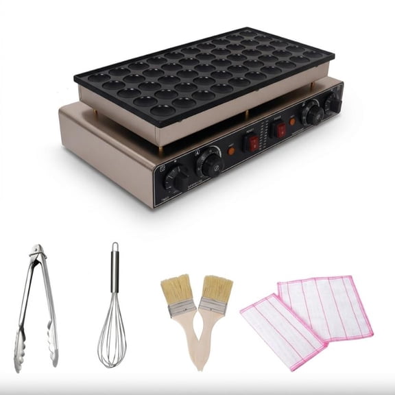 50 Holes Commercial Pancake Maker, 1800w Fast Heating Electric Griddle, Non-Stick Easy Clean Takoyaki Machine for Snack Bars & Restaurants