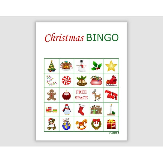 50 Holiday Bingo Board Game Cards Printable Christmas Party Game