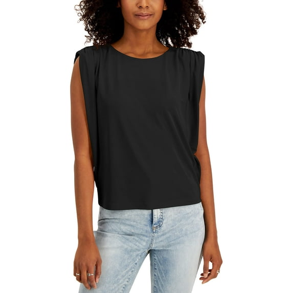 $50 INC International Concepts Women Ruched Sleeveless Blouse Size Large