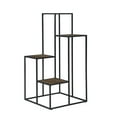 thumbnail image 1 of 50 Inch 4 Tier Design Display Shelf, Metal Frame, Industrial, Brown, Black, 1 of 5