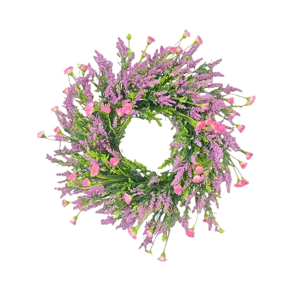 50 Inch Artificial Lavender Wreath With Pink & Purple Blooms, Spring & Summer Decorative Wreath For Front Door, Wall, Window, Home, Party, Wedding, Festival Celebrations