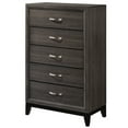 thumbnail image 1 of 50 Inch Classic 5 Drawer Tall Dresser Chest with Metal Handles Oak Gray - Saltoro Sherpi, 1 of 6