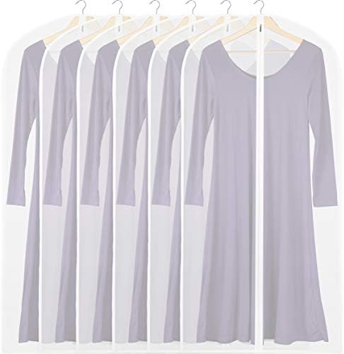 50-Inch Clear Garment Bags with Zipper for Suits, Dresses, Costumes, Uniforms - 6 Pack