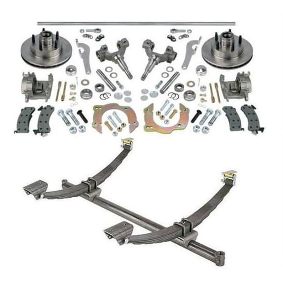 50 Inch Gasser Axle/Spindle/Brake Kit, Fits Chevy, 5 on 4-1/2 Ford Pattern