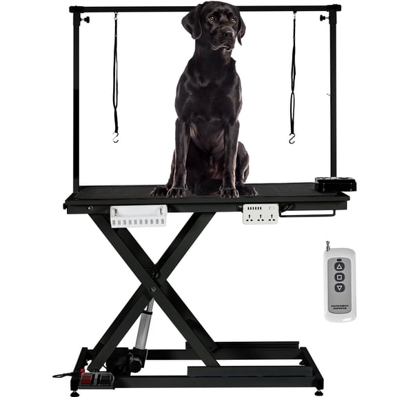 50 Inch Height Adjustable Electric Dog Grooming Table,Black