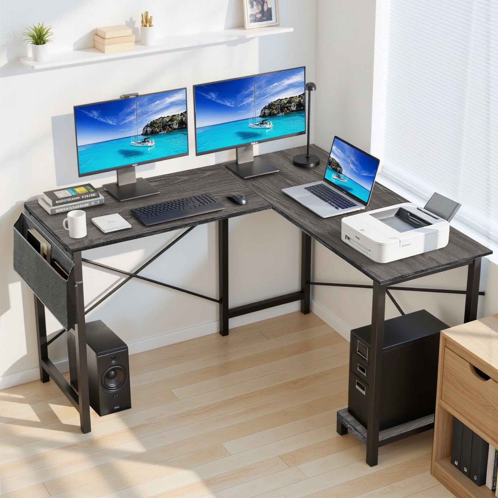 TINKLE WELL 50-inch L-Shaped Computer Desks, Corner Gaming Table