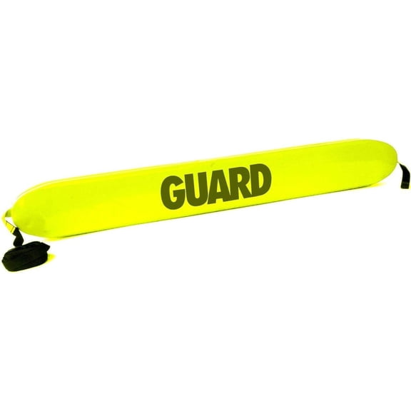 50 Inch Lifeguard Rescue Tube Yellow with Black Guard Logo Closed-Cell Foam Water Rescue Float with Adjustable Strap for Pools Beaches Waterparks