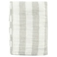 thumbnail image 1 of 50 Inch Soft Linen Throw Blanket, Woven Wide Striped Pattern, White, Gray- Saltoro Sherpi, 1 of 5