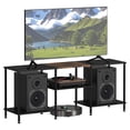 thumbnail image 1 of 50 Inch TV Stand for Living Room, Small Entertainment Center with Open Storage Shelves, Heavy Duty Metal Frame, Media Console Table for TVs up to 50 Inch, Black, 1 of 7