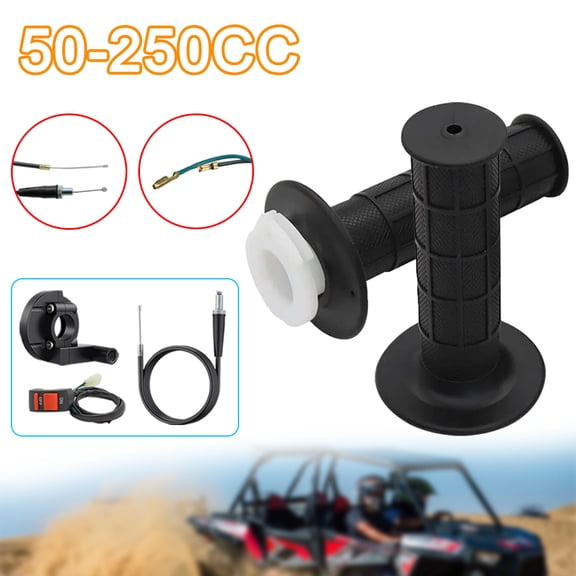 50 Inch Throttle Cable Twist Throttle Handle Grip Set, Non-Slip Rubber Hand Grips Compatible with 50cc 79cc 196cc 200cc 250cc Pit Bike Mini Dirt Bike MB165 MB200 CT200U MOTOVOX