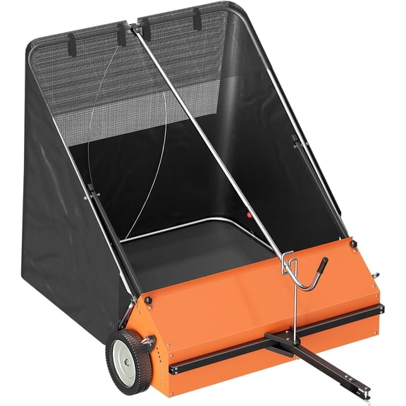 50-Inch Tow Behind Lawn Sweeper,with 25 cu.ft. Large Capacity Leaf Collector,Lawn Sweeper with Adjustable Sweeping Height, for Yard,Farm