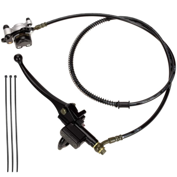 50 Inch Upgraded Left Hydraulic Disc Hand Brake Master Cylinder Caliper Assembly for 97cc 2.8HP Baja Doodle Bug DB30 Blitz Dirt Bug Racer Mini Bike Motorsports Go Karts