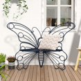 50 Inches Outdoor Bench, Cast Iron Metal Frame Patio Outdoor Garden