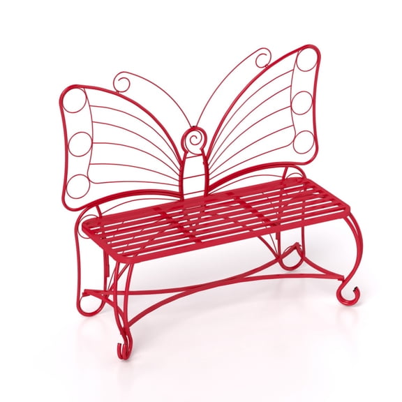 50 Inches Outdoor Bench, Garden Bench with Sturdy Iron Metal Frame, Pretty Butterfly Bench Front Porch Bench for Porch,Lawn,Garden,Yard
