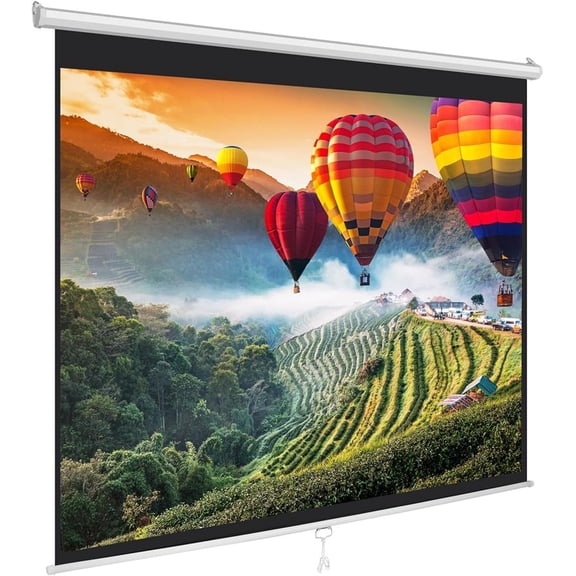 50 Inches Projector Screen Portable Floor Standing Fold-Out Roll-Up Tripod Manual, Mobile Movie Screen, Home Theater Cinema Wedding Party Office Presentation, Quick Assembly,White
