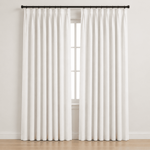 50 Inches Wide Blackout Pinch Pleated Curtarings Hooks 2 Panels For ...