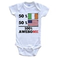 thumbnail image 1 of 50% Irish 50% American 100% Awesome Funny Baby Bodysuit - Irish Flag Ireland Baby Bodysuit, 1 of 2