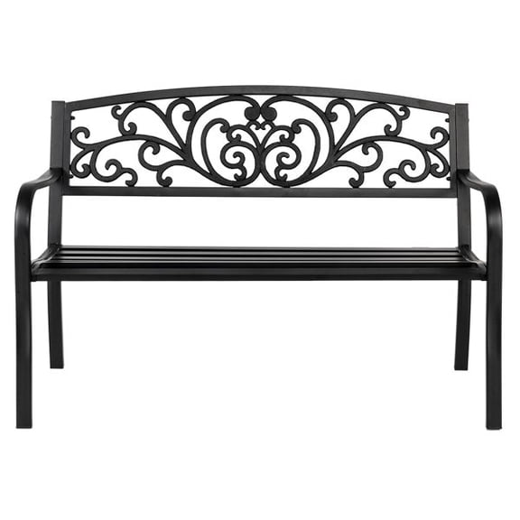50” Iron&PVC Outdoor Courtyard Decoration Park Leisure Bench