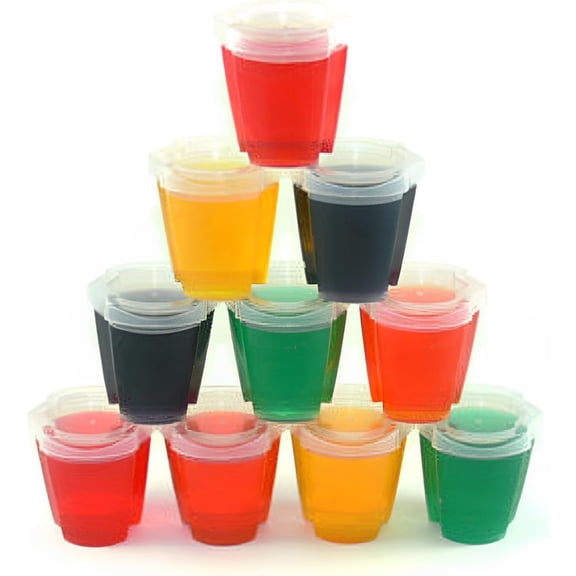 50 Jello Shot Cups with Lids - 2 oz Max Capacity - Stackable, Easy Squeeze - Fun for All Occasions