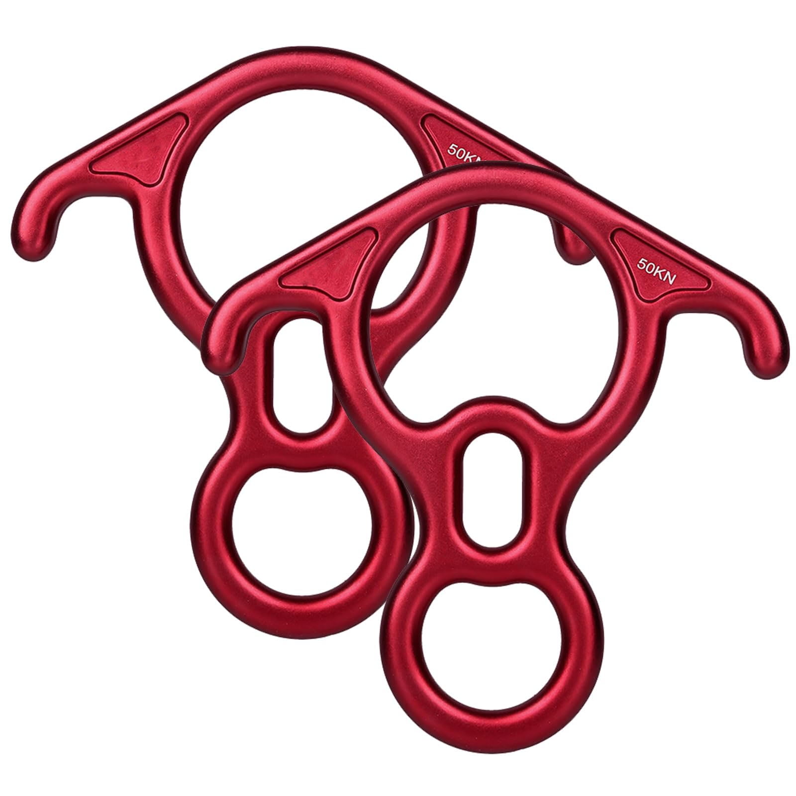 50 KN Rescue Figure, 8 Descender Large Bent Ear Belaying and Rappelling Gear Belay Device Climbing for Rock Climbing Peak Rescue 7075 Aluminum Alloy