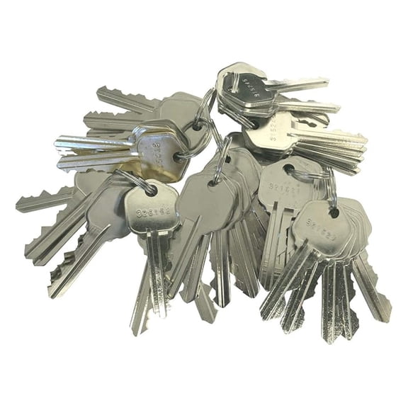 50 KW1 5 Pin Keys, 5 Sets of 10 Precut Keys, Silver