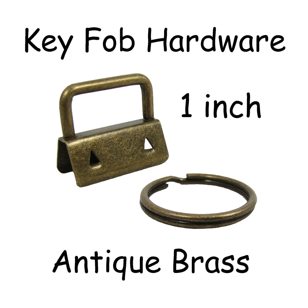 50 Key Fob Hardware with Key Rings Sets - 1" or 1.25" - PICK COLOR
