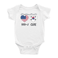 thumbnail image 1 of 50% Korean + 50% American = 100+% Cute Baby Bodysuit Newborn Clothes Outfits (White, 6-12 Months), 1 of 1