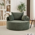 thumbnail image 1 of 50"L Corduroy Sponge single sofa,No Assembly Required,Fluffy Modern Sleeper Chair for Living room,Green, 1 of 6