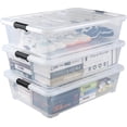 thumbnail image 1 of 50 L Large Plastic Under Bed Storage Containers, Clear Plastic Underbed Storage Bins with Wheels, 3-Pack, 1 of 7