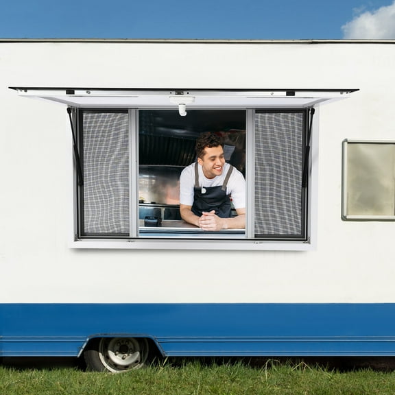 50"L x 30"W Concession Stand Serving Window Food Truck Service Awning with Hooks
