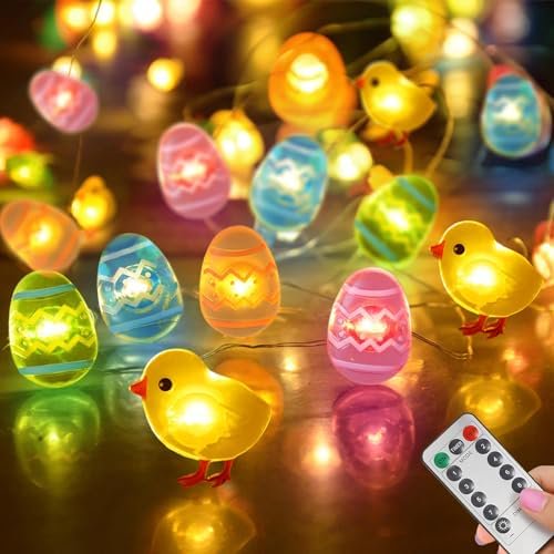 50 LED Egg Easter Lights for Easter Decorations, Battery Operated Easter String Lights for Easter Garland Spring Wreath Decor, Mini Lighted Eggs for Home Classroom Hunt Party Mantle Decor$$