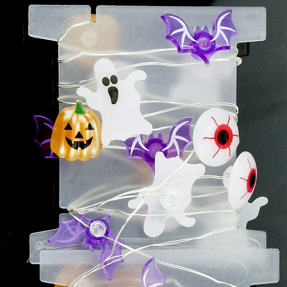 50 LED Halloween String Lights, 16.4ft 3D Pumpkin Bat Ghost Halloween String Lights For Outdoor Indoor Decor Halloween Lighting For Yard Home Party Decorations
